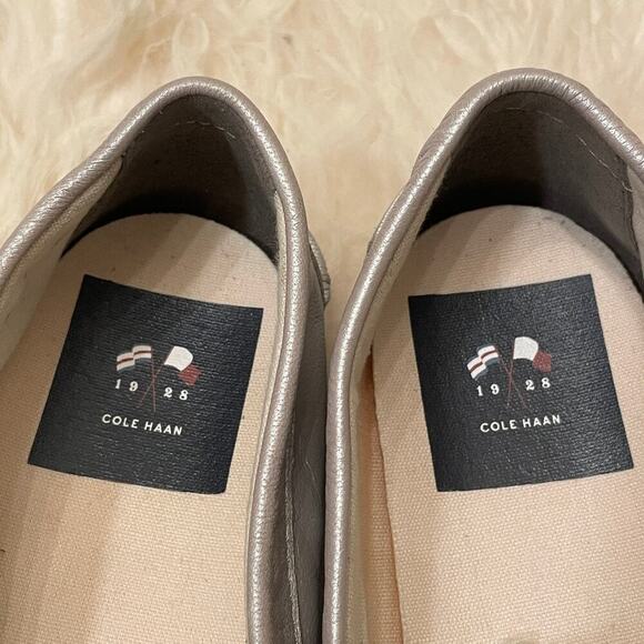 Cole Haan 9.5B Silver Leather Loafers | Grand.OS Comfort, Penny Style, Metallic - Picture 3 of 9